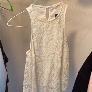 WHITE LACE FLORAL TANK TOP WITH TAGS